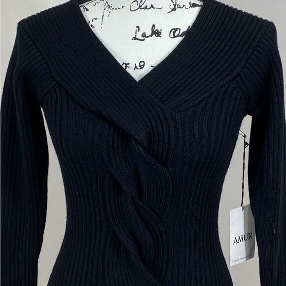 AMUR Trianna Rib-Knit Midi Dress size XS - Picture 7 of 11